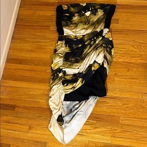 Leith 100% Silk Black Asymmetrical Cocktail Dress